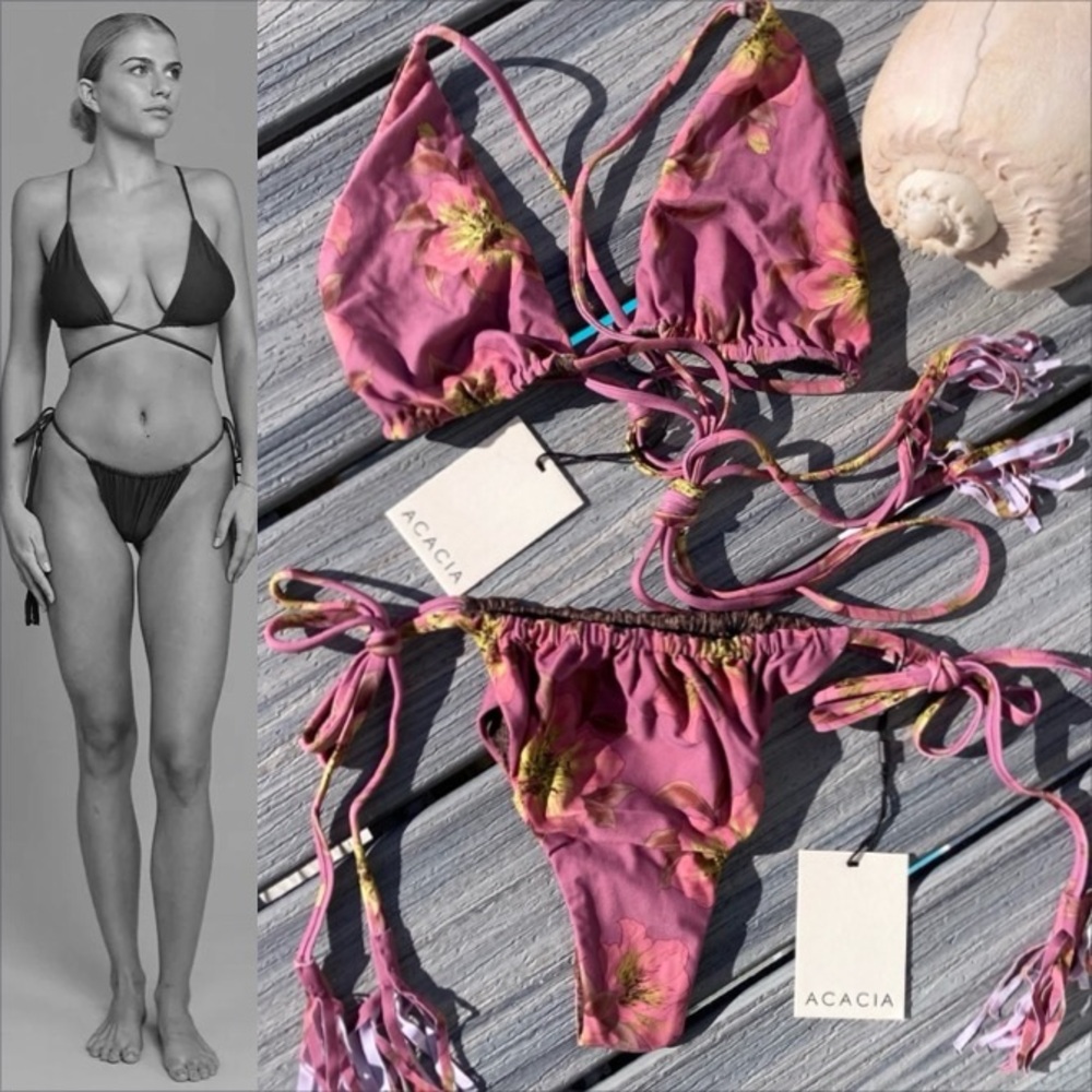 ACACIA Set - Sawvy Wrap Bikini Top & Taylor String Bottom in Isla - S/M